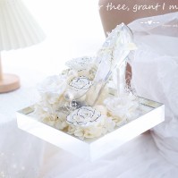 Preserved Rose Acrylic High-Heel Shoe Display, 8 Colors