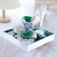 Preserved Rose Acrylic High-Heel Shoe Display, 8 Colors